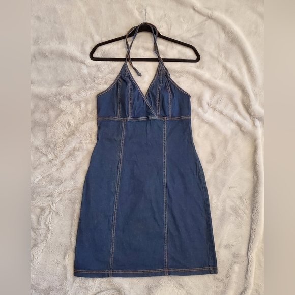 Vintage Dresses & Skirts - Aqua Blues 90s Demin Dress